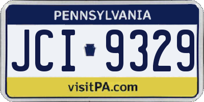 PA license plate JCI9329