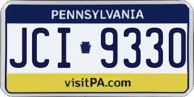 PA license plate JCI9330