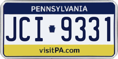 PA license plate JCI9331