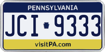 PA license plate JCI9333