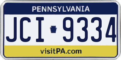 PA license plate JCI9334