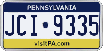 PA license plate JCI9335