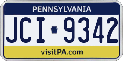 PA license plate JCI9342