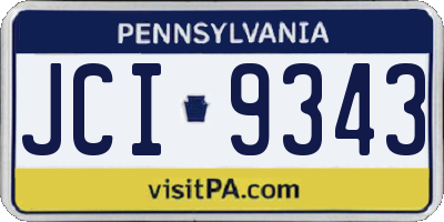 PA license plate JCI9343