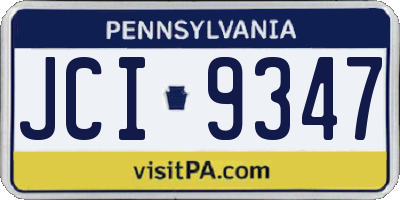 PA license plate JCI9347