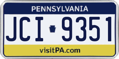 PA license plate JCI9351
