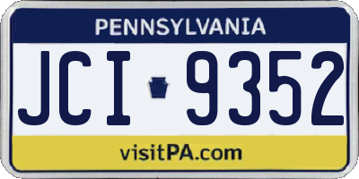PA license plate JCI9352