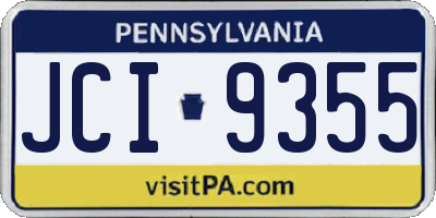 PA license plate JCI9355
