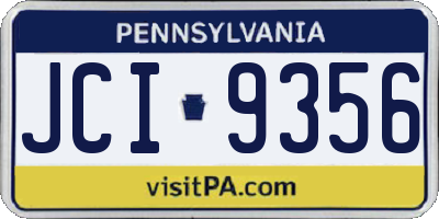 PA license plate JCI9356
