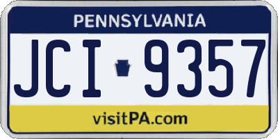 PA license plate JCI9357