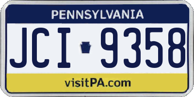 PA license plate JCI9358