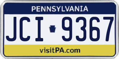 PA license plate JCI9367