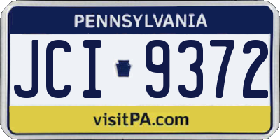 PA license plate JCI9372