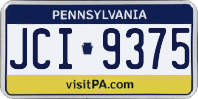 PA license plate JCI9375