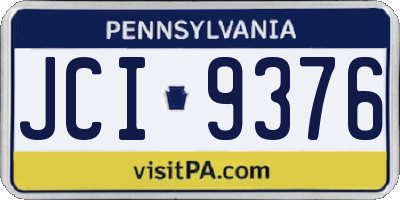 PA license plate JCI9376
