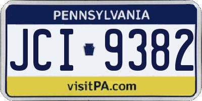 PA license plate JCI9382