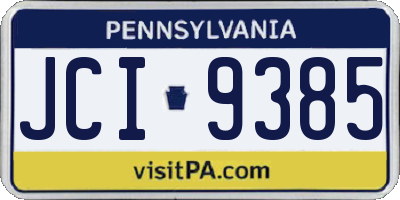 PA license plate JCI9385