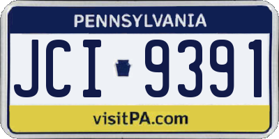 PA license plate JCI9391