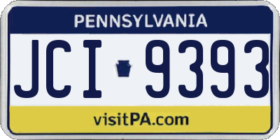 PA license plate JCI9393