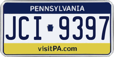 PA license plate JCI9397