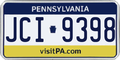 PA license plate JCI9398