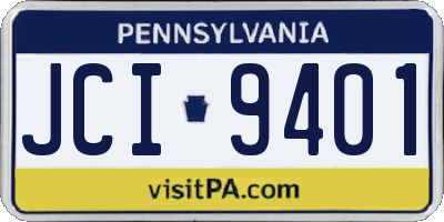 PA license plate JCI9401