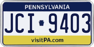 PA license plate JCI9403