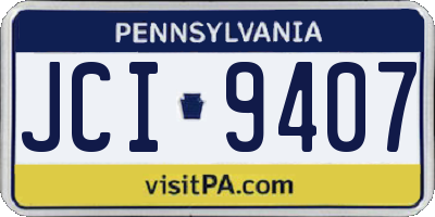 PA license plate JCI9407