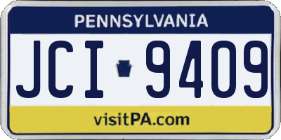 PA license plate JCI9409