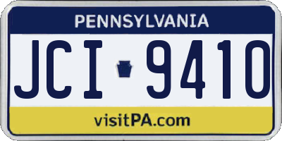 PA license plate JCI9410