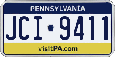 PA license plate JCI9411