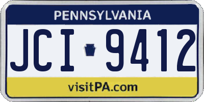 PA license plate JCI9412
