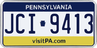 PA license plate JCI9413
