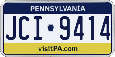 PA license plate JCI9414