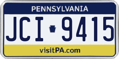 PA license plate JCI9415