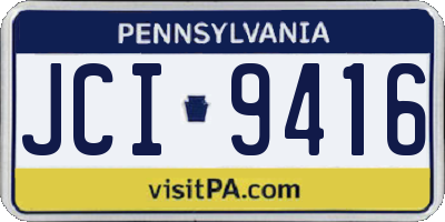 PA license plate JCI9416