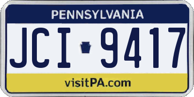 PA license plate JCI9417