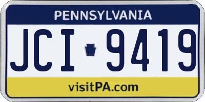 PA license plate JCI9419