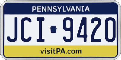PA license plate JCI9420