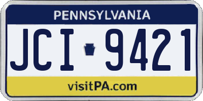 PA license plate JCI9421