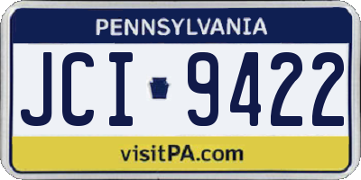 PA license plate JCI9422
