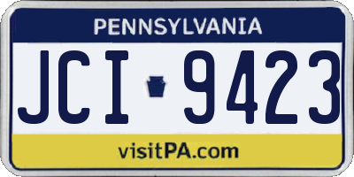 PA license plate JCI9423
