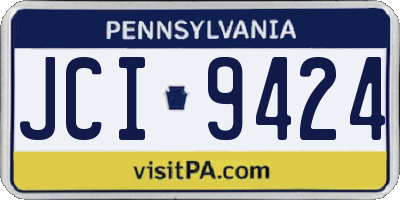 PA license plate JCI9424