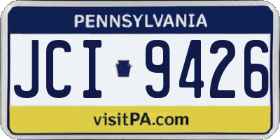 PA license plate JCI9426