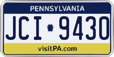 PA license plate JCI9430