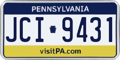 PA license plate JCI9431