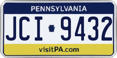 PA license plate JCI9432