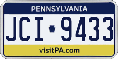PA license plate JCI9433