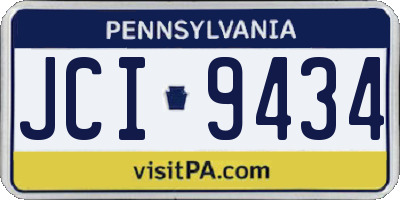 PA license plate JCI9434