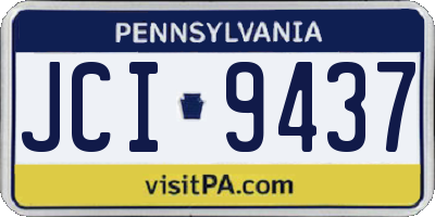 PA license plate JCI9437